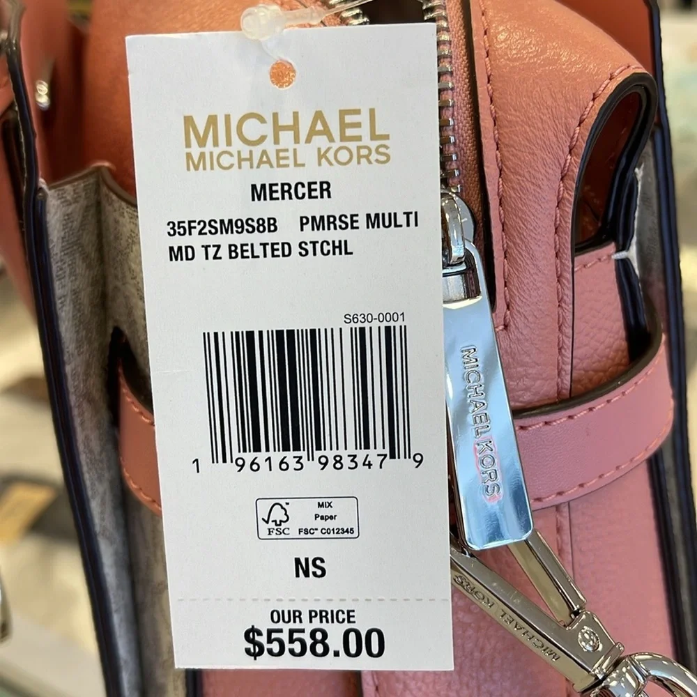 MICHAEL KORS
Mercer Medium Logo and Leather Belted Satchel
Primrose Multi 
NWT - Picture 6 of 16